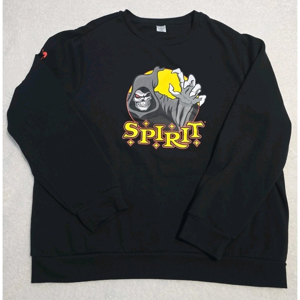 Spirit Halloween So Much Fun Its Scary Reaper Logo Long Sleeve Sweatshirt Plus